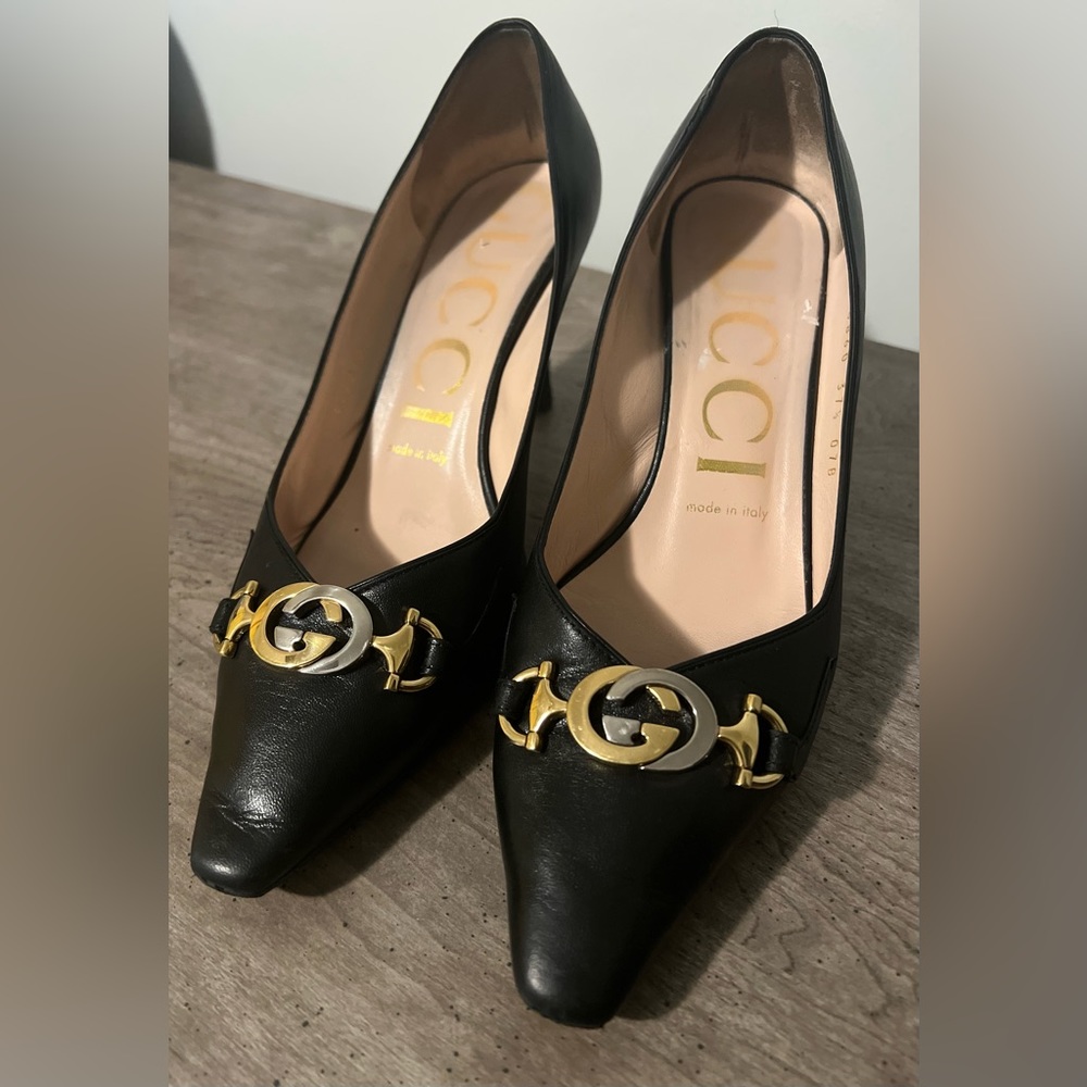 Gucci - Zumi Mid Heel Leather Pump